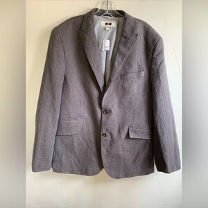 $199 Joseph Abboud Men's Herringbone Linen Blazer L Sport Coat Two Button NEW